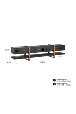 Black Oak 3-Drawer TV Unit | Richmond Interiors Cambon | Oroa.com