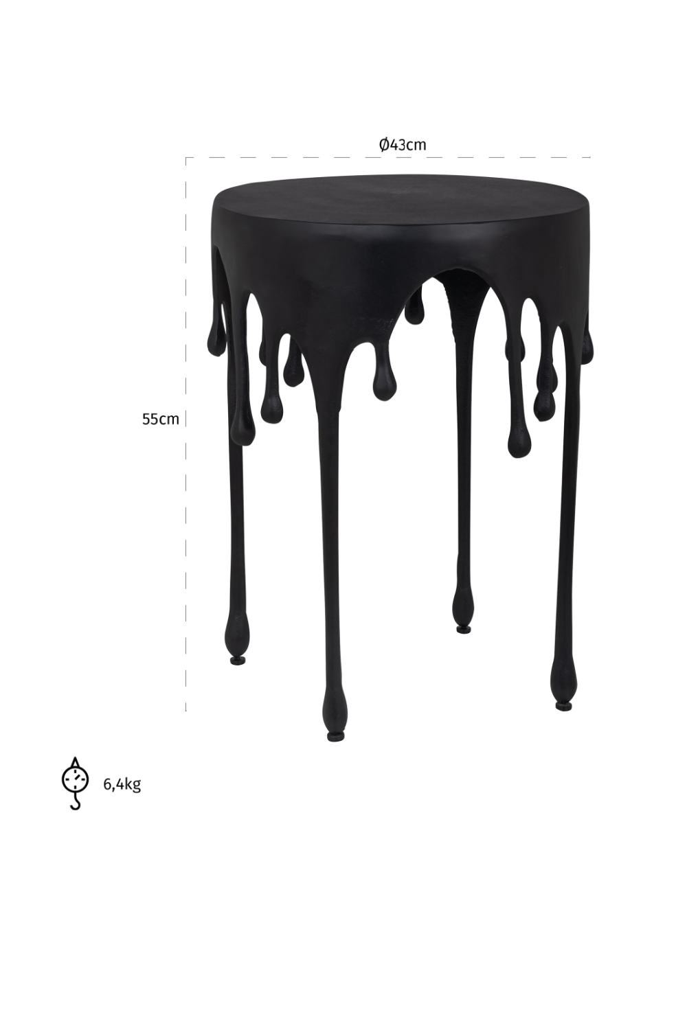 Black Art Deco End Table | OROA Laila | Oroa.com