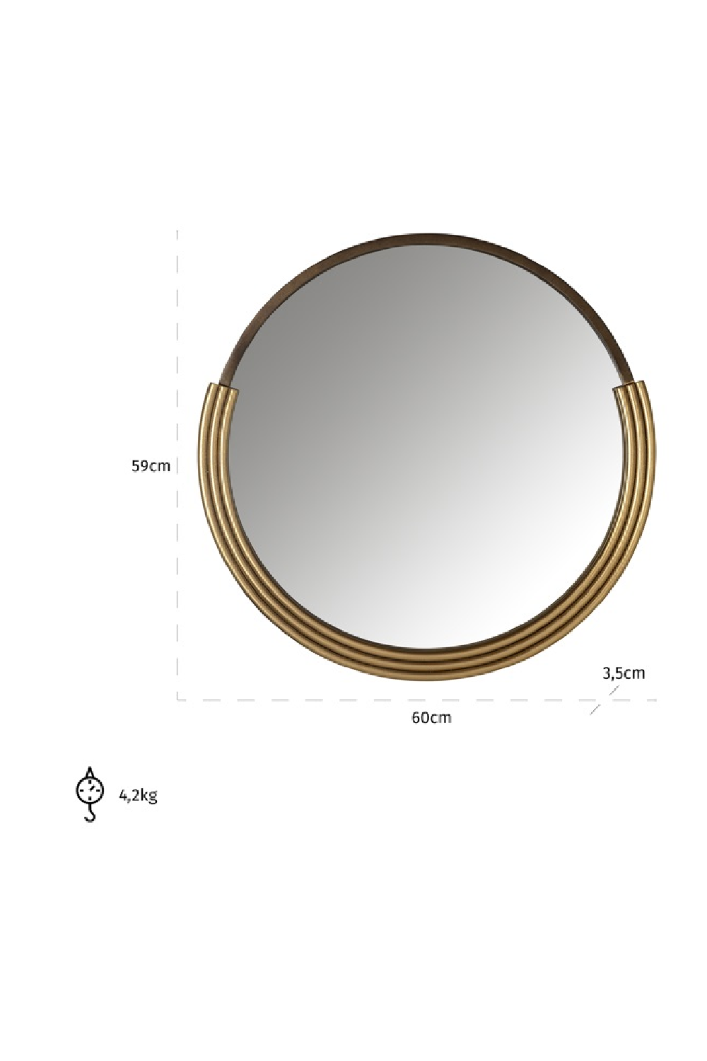 Gold Framed Round Mirror | OROA Afton | Oroatrade.com