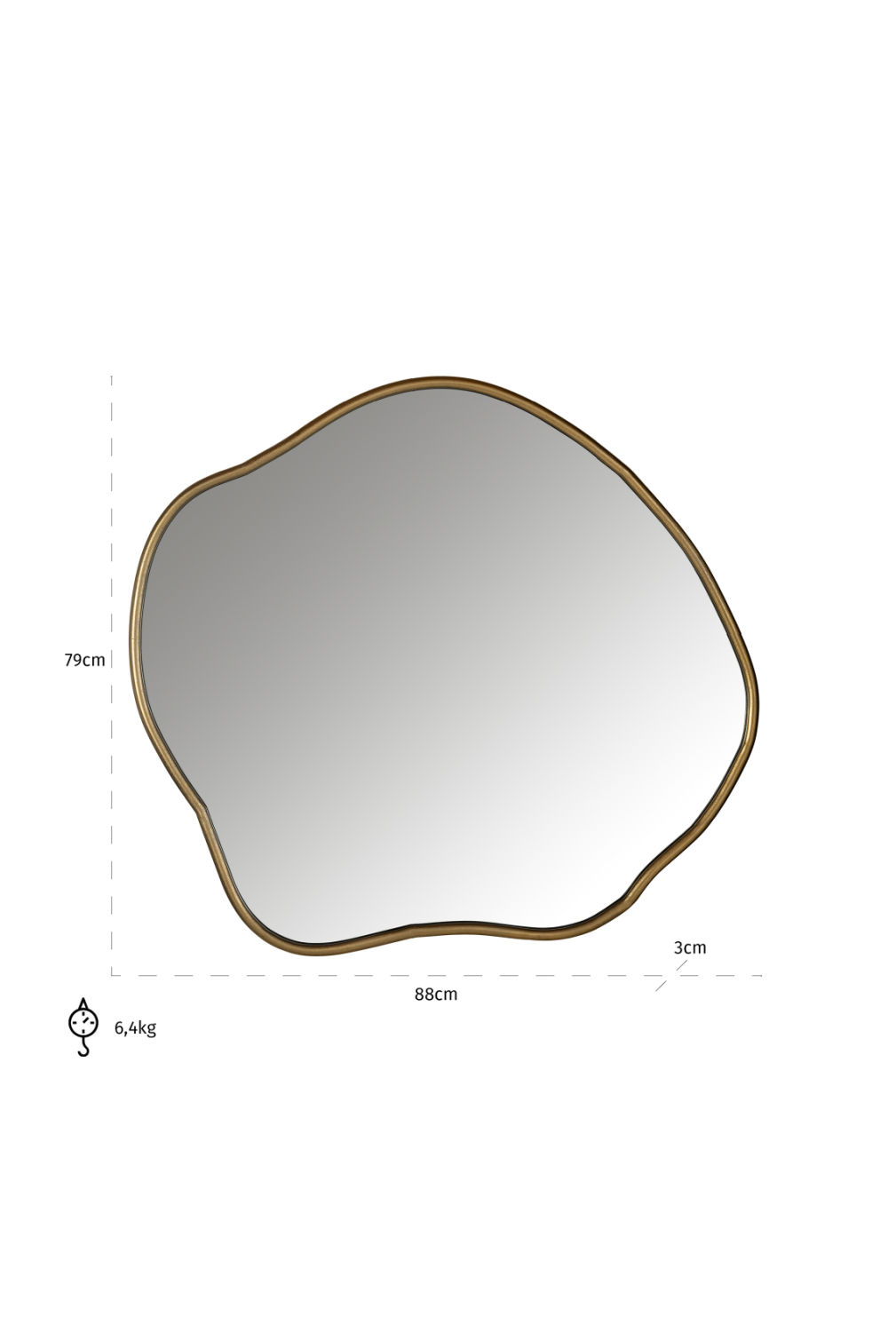 Organic-Shaped Gold Mirror | OROA Allyson | Oroatrade.com