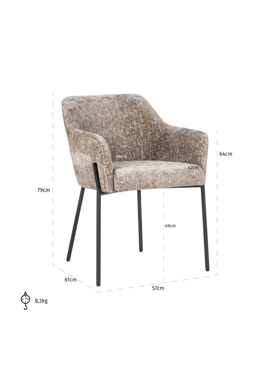 Upholstered Dining Armchair | OROA Fay | Oroa.com