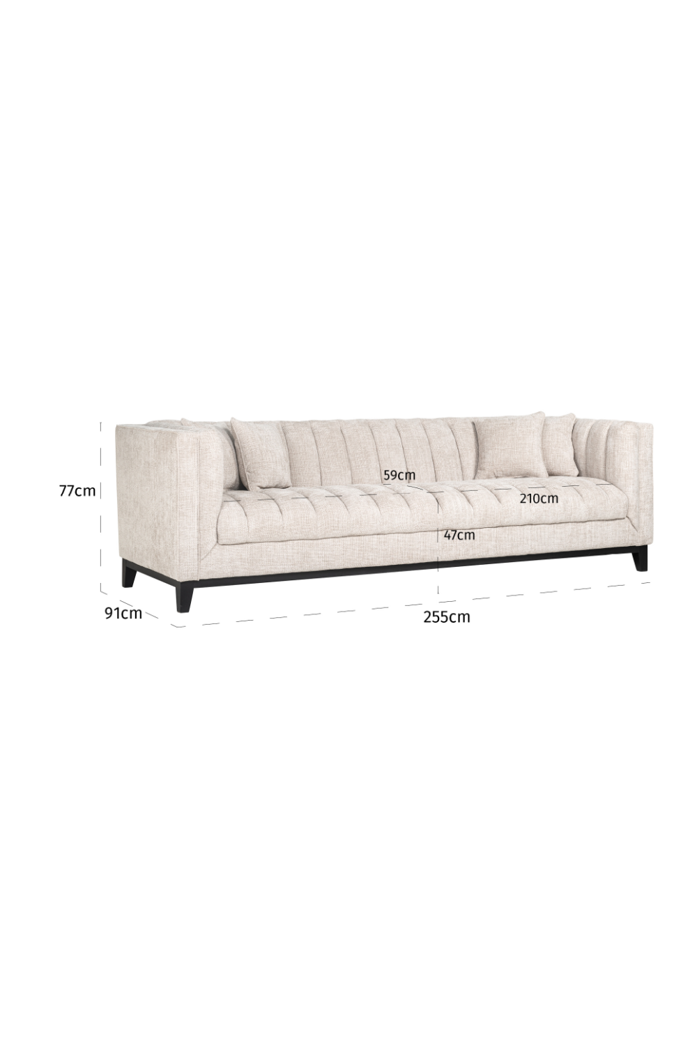 Cream Upholstered Sofa | OROA Beauchamp | Oroatrade.com