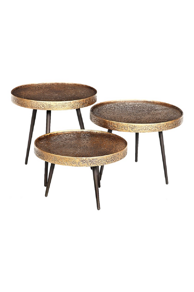Rustic Gold Coffee Table Set (3) | Richmond Interiors Luton | Oroa.com