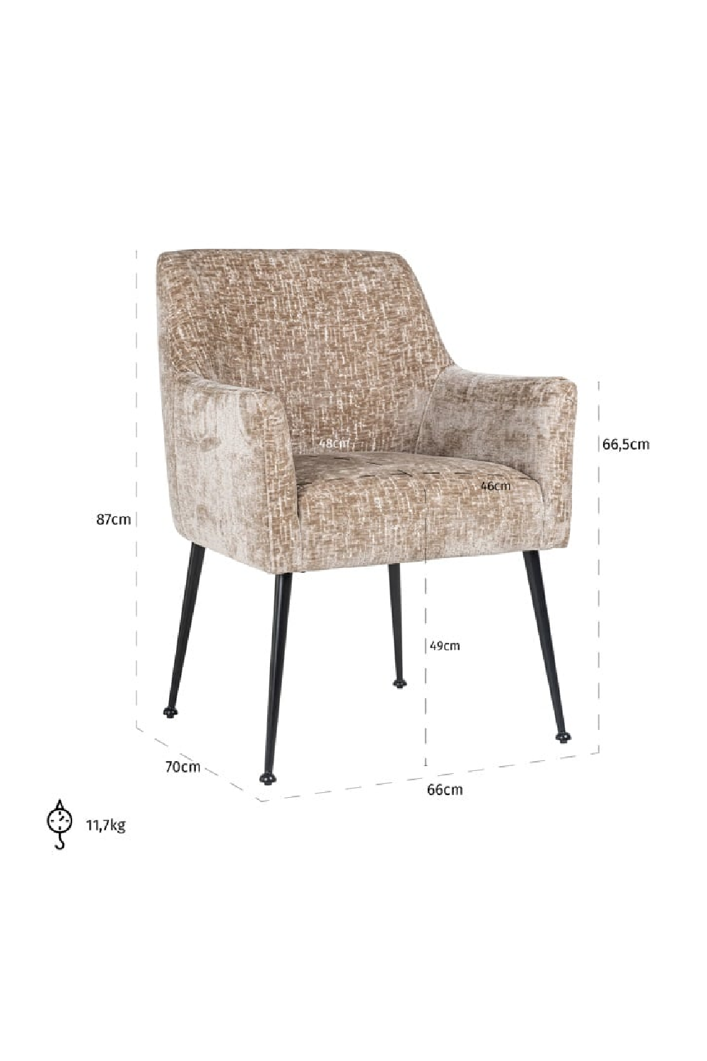 Upholstered Contemporary Dining Armchair | OROA Harley | Oroatrade.com