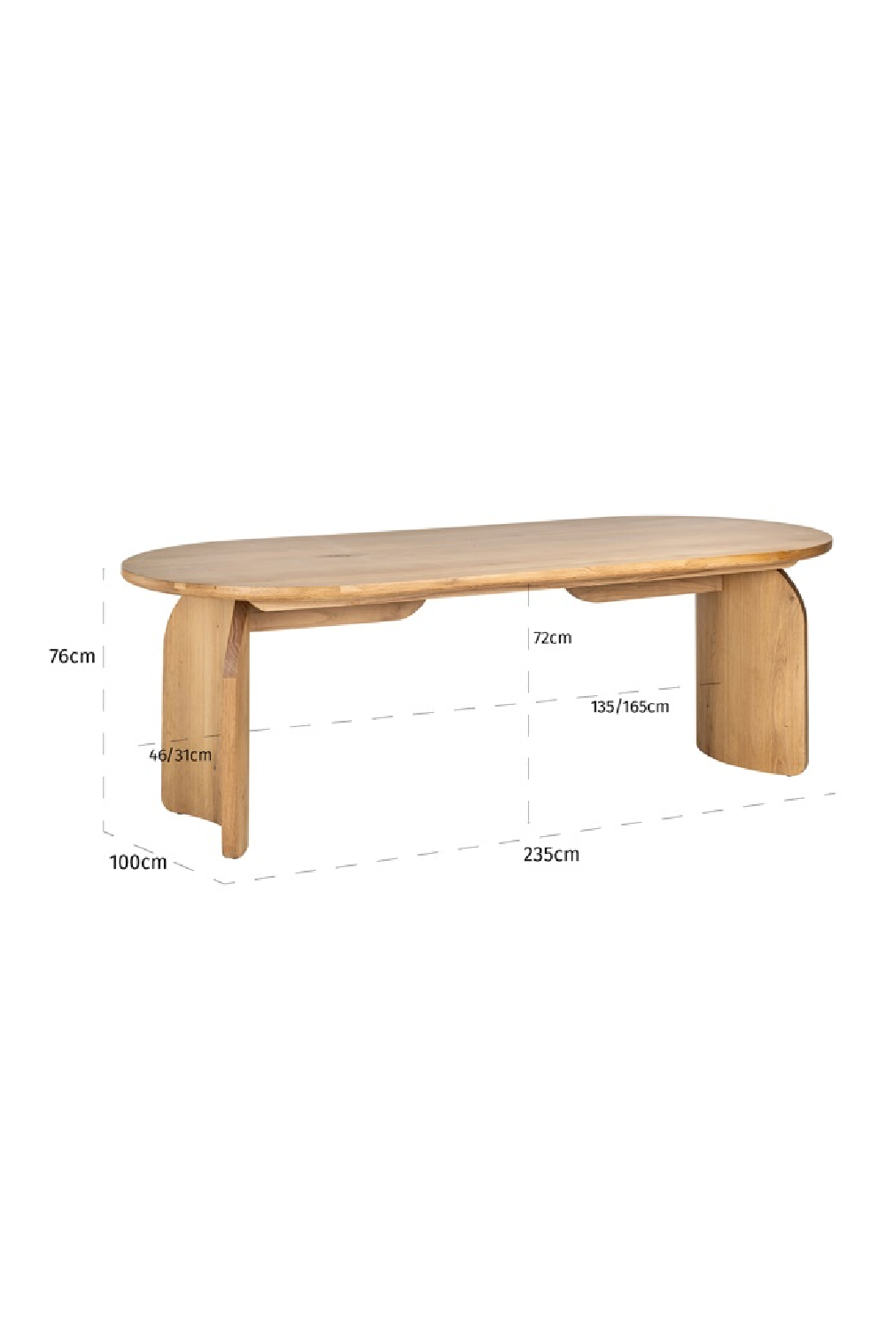 Natural Oak Organic Dining Table | OROA Fairmont | Oroatrade.com