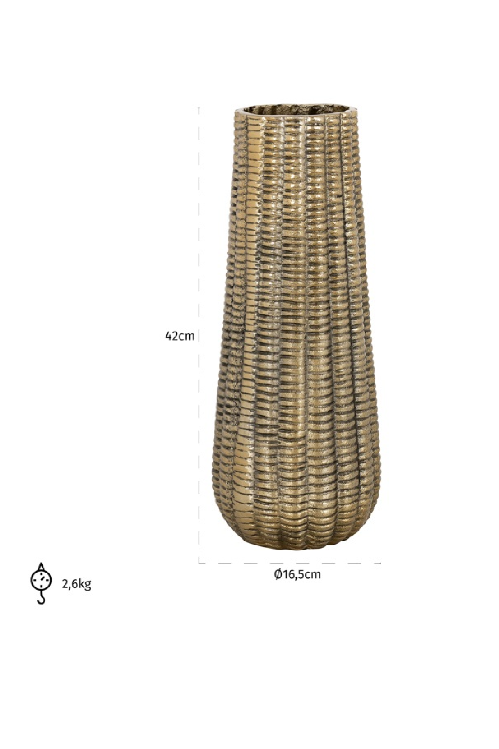 Brushed Gold Vase L | Richmond Interiors Loran | Oroa.com