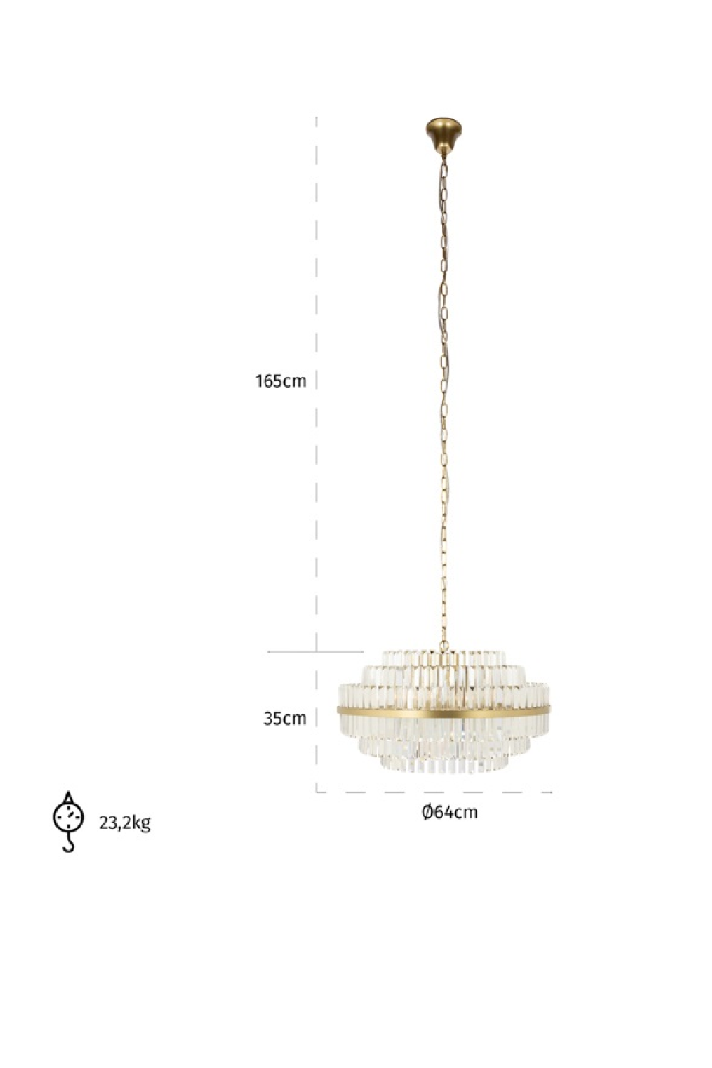 Tiered Crystal Hanging Lamp M | OROA Desire | Oroa.com