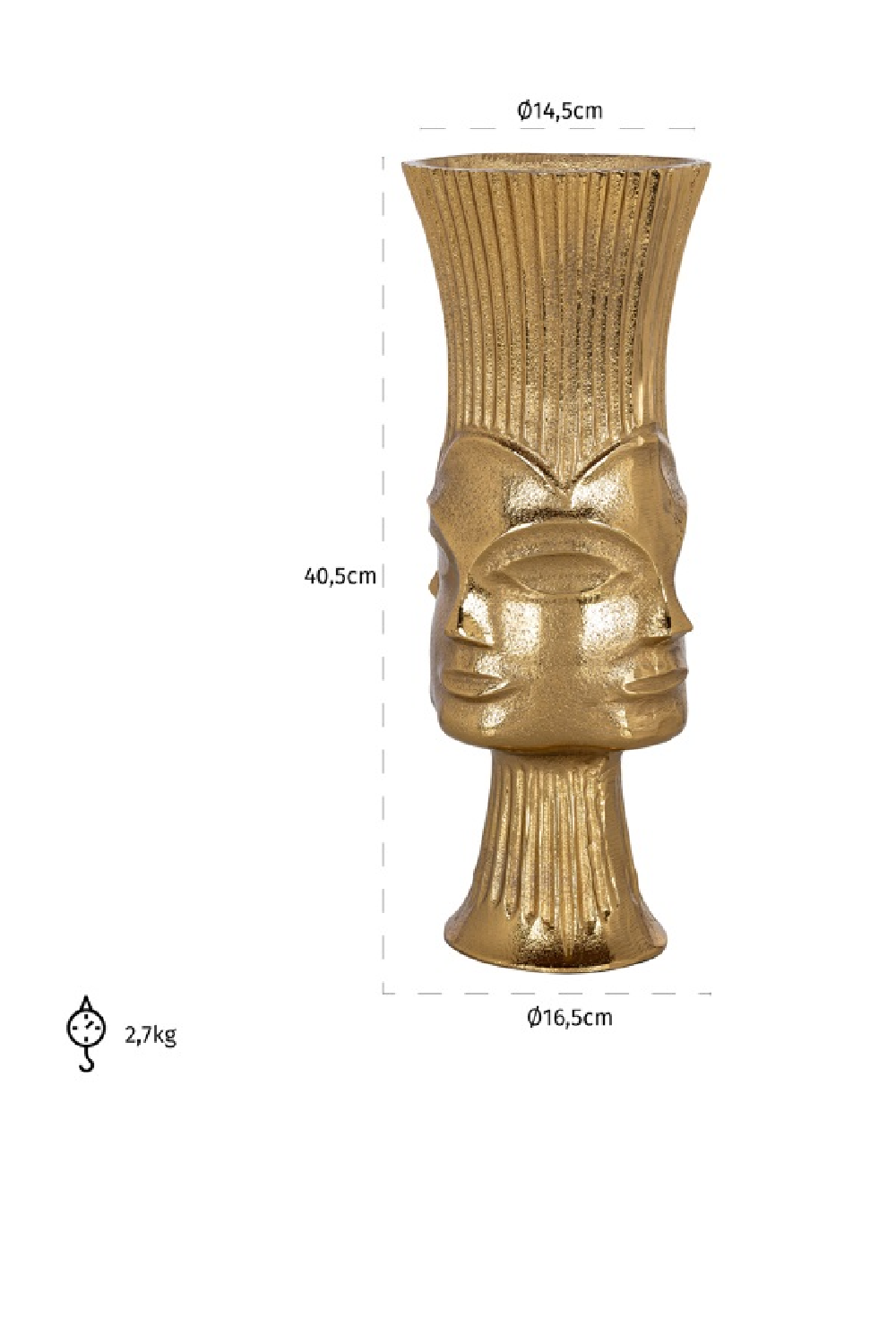 Gold Face Vase | OROA Elyse | Oroa.com