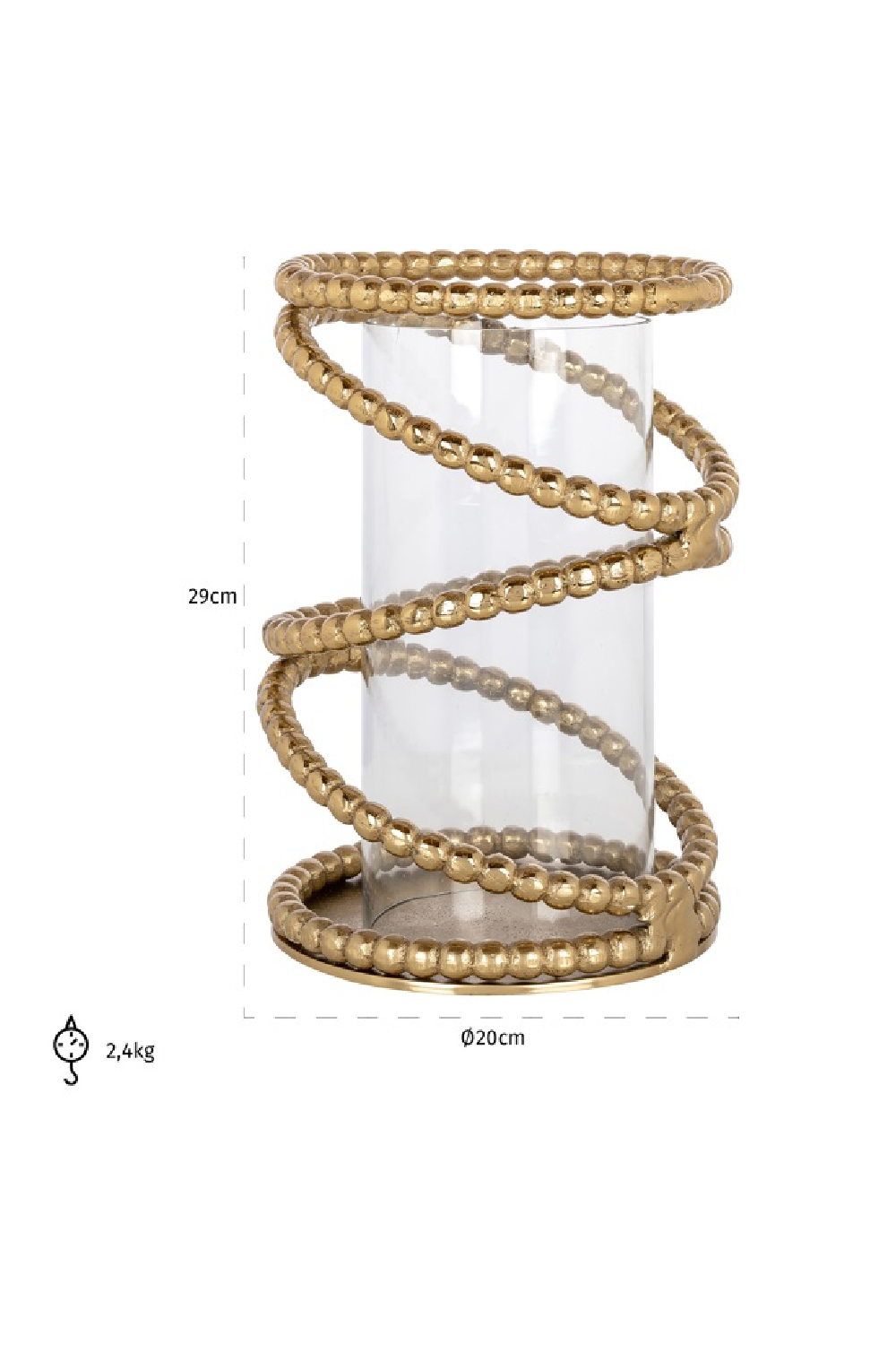 Gold-Chained Glass Hurricane | Richmond Interiors Jaden | Oroa.com