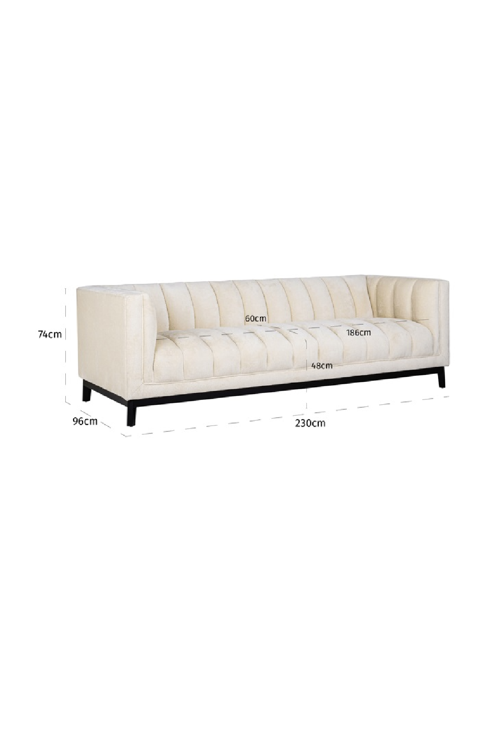 White Chenille Tufted Sofa | Richmond Interiors Beaudy | Oroa.com