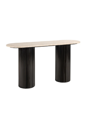 Oval Travertine Modern Console | Richmond Interiors Hampton | Oroa.com