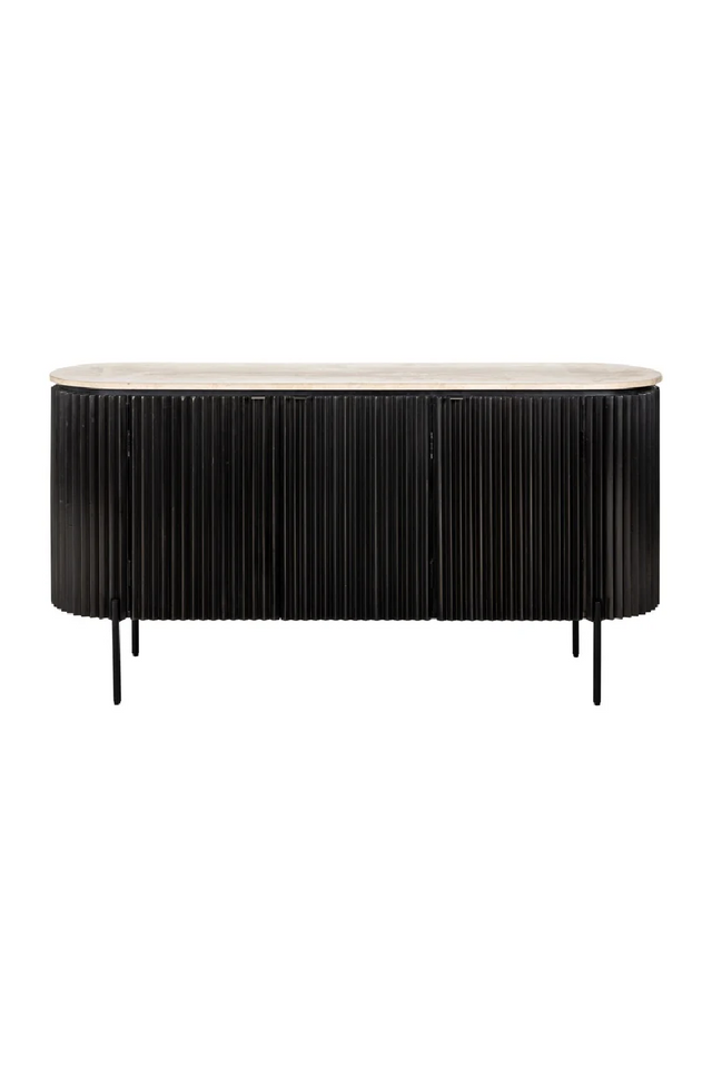 Oval Travertine Sideboard | Richmond Interiors Hampton | Oroa.com