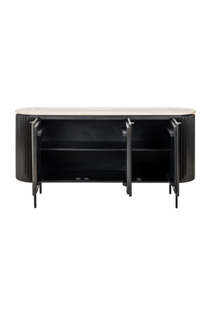 Oval Travertine Sideboard | Richmond Interiors Hampton | Oroa.com