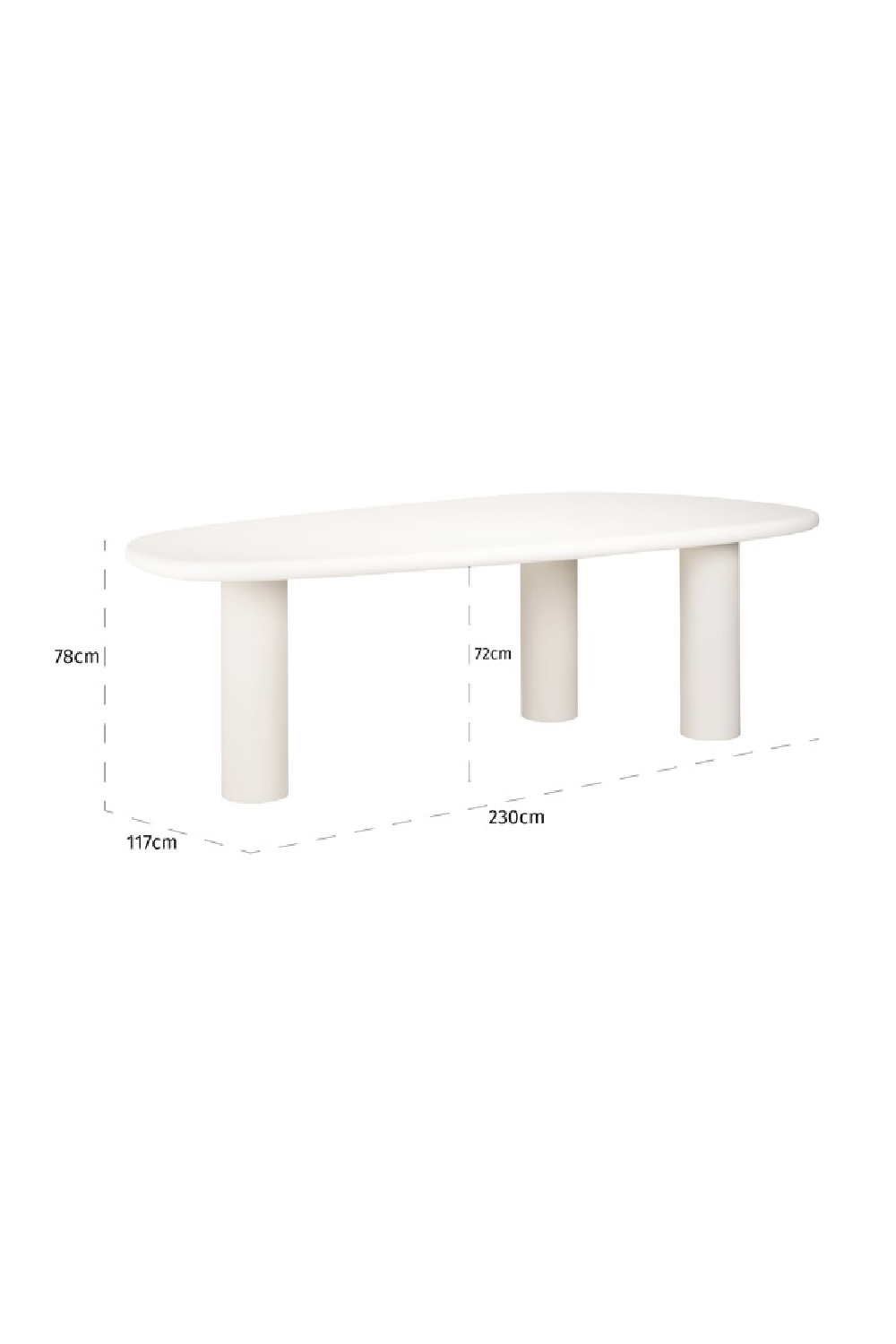 White Pebble-Shaped Dining Table | OROA Bloomstone | Oroa.com