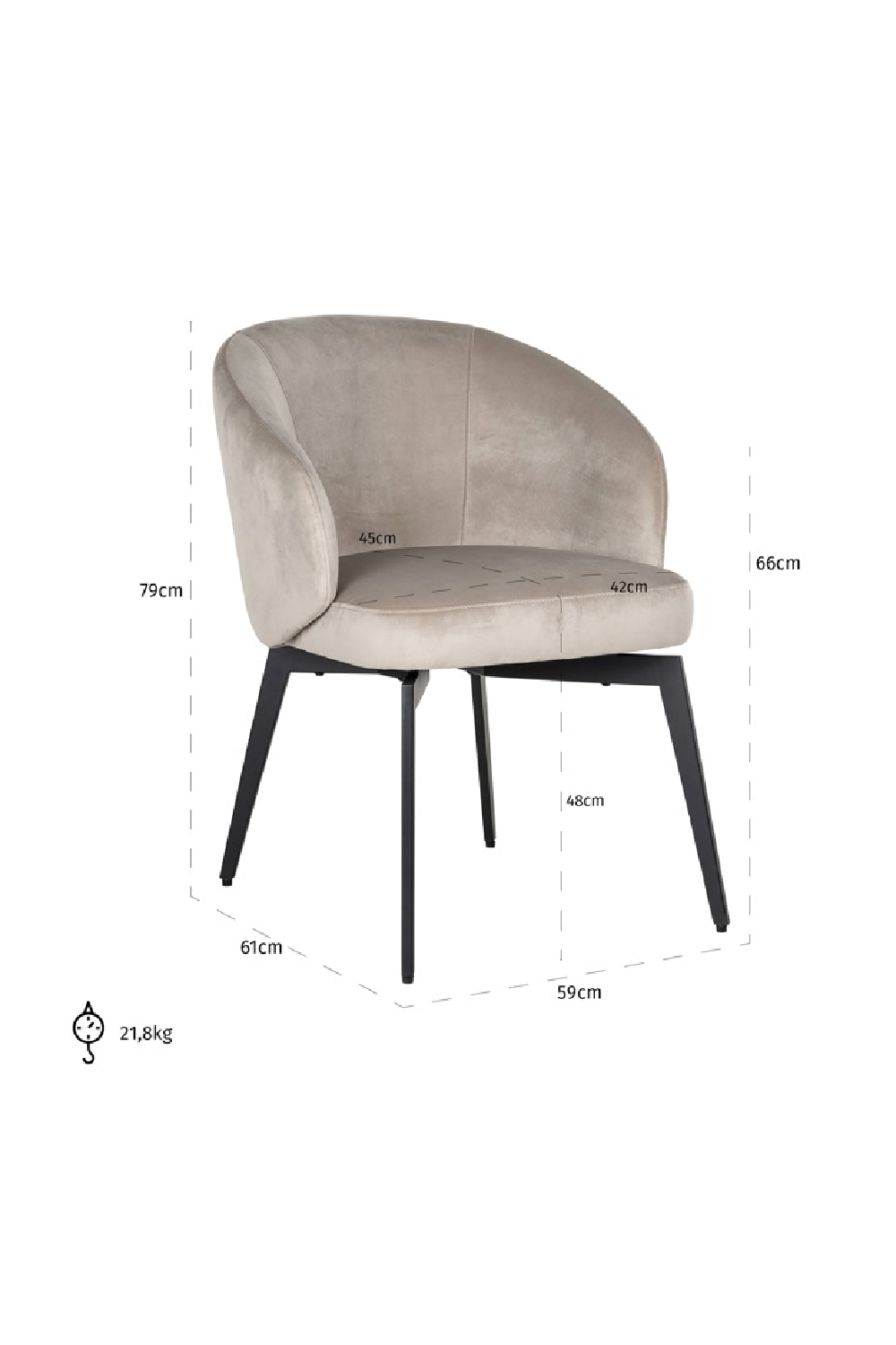 Modern Curved Dining Chair | OROA Amphara | Oroa.com