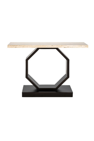 Travertine Pedestal Console Table | Richmond Interiors Avalon | Oroa.com