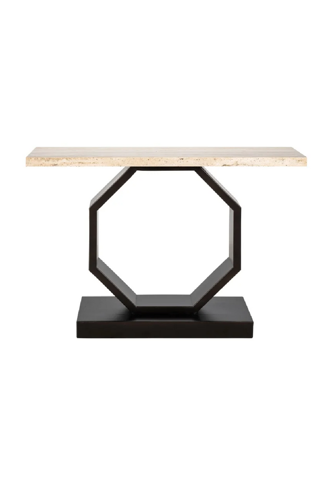 Travertine Pedestal Console Table | Richmond Interiors Avalon | Oroa.com