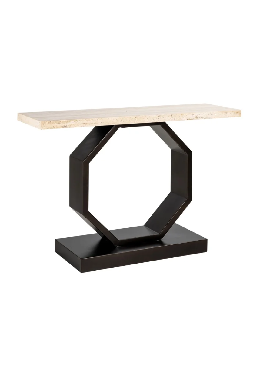 Travertine Pedestal Console Table | Richmond Interiors Avalon | Oroa.com