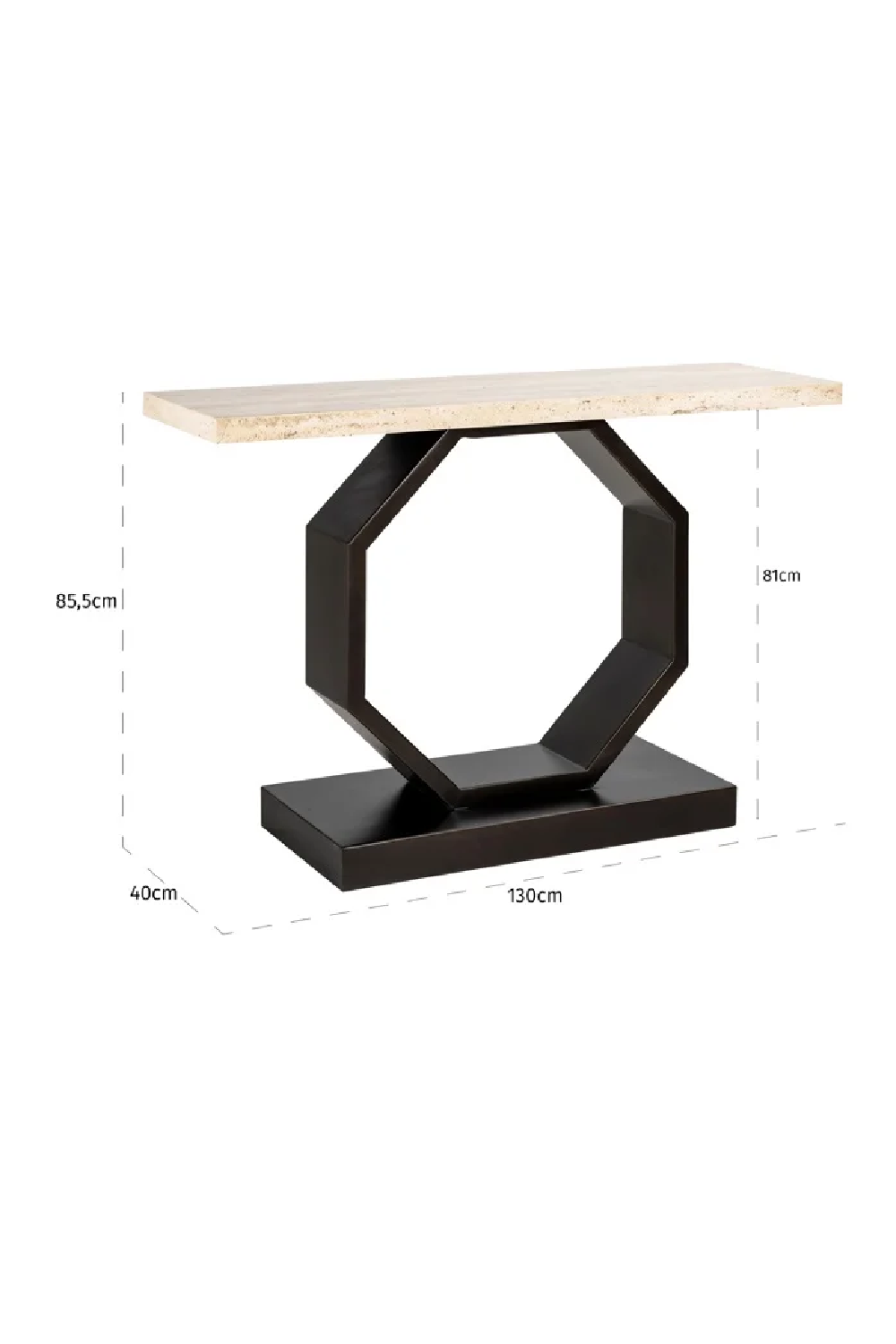 Travertine Pedestal Console Table | Richmond Interiors Avalon | Oroa.com