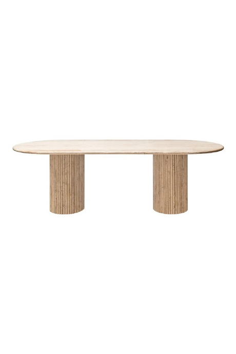Oval Travertine Modern Dining Table | Richmond Interiors La Cantera | Oroa.com
