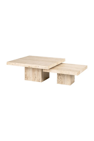 Square Travertine Coffee Table (2) | Richmond Interiors La Cantera | Oroa.com