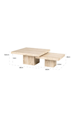 Square Travertine Coffee Table (2) | Richmond Interiors La Cantera | Oroa.com