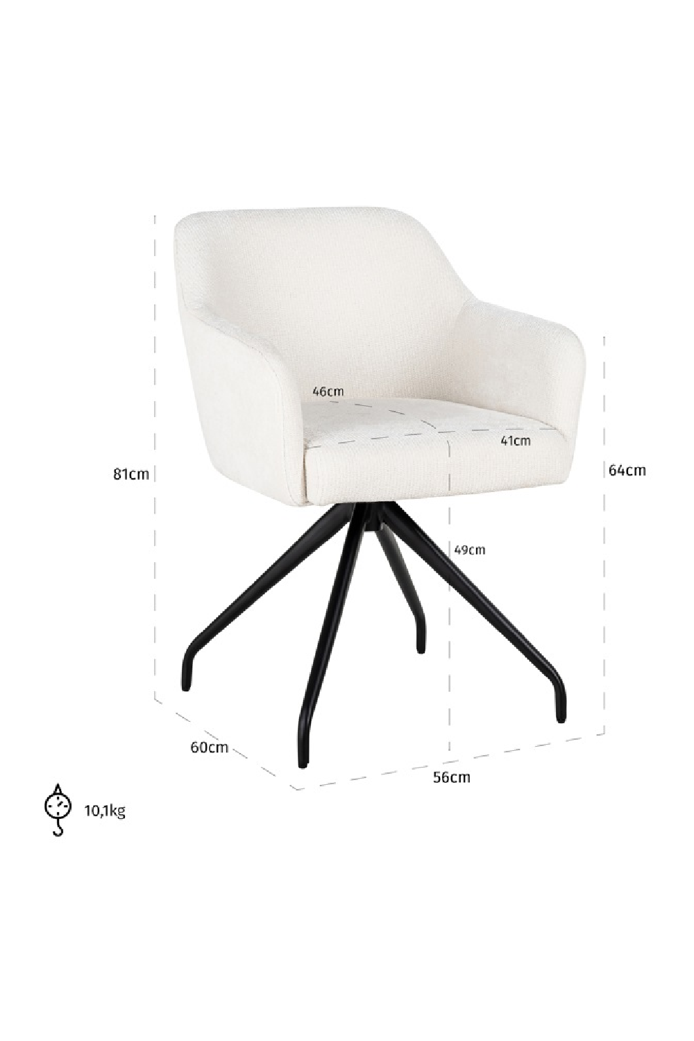 White Swivel Chair | OROA Benthe | Oroa.com