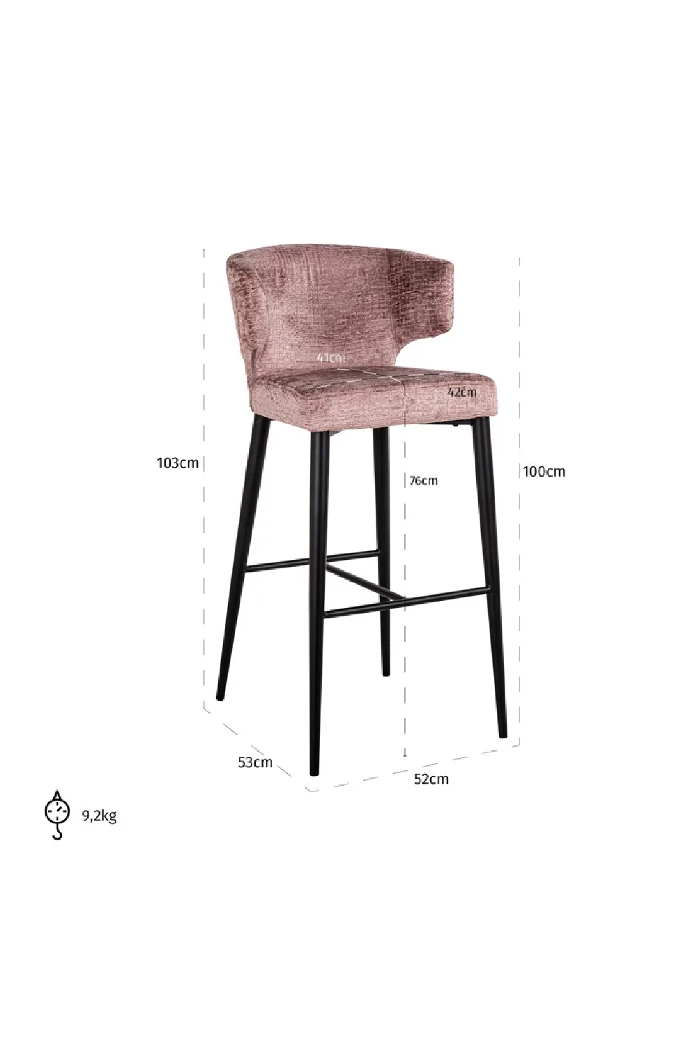 Modern Wingback Bar Chair | OROA Taylor | Oroa.com