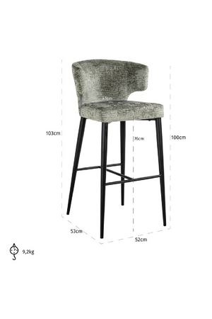 Modern Wingback Bar Chair | Richmond Interiors Taylor | Oroa.com
