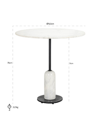 White Marble Pedestal Dining Table | Richmond Interiors Jagger | Oroa.com