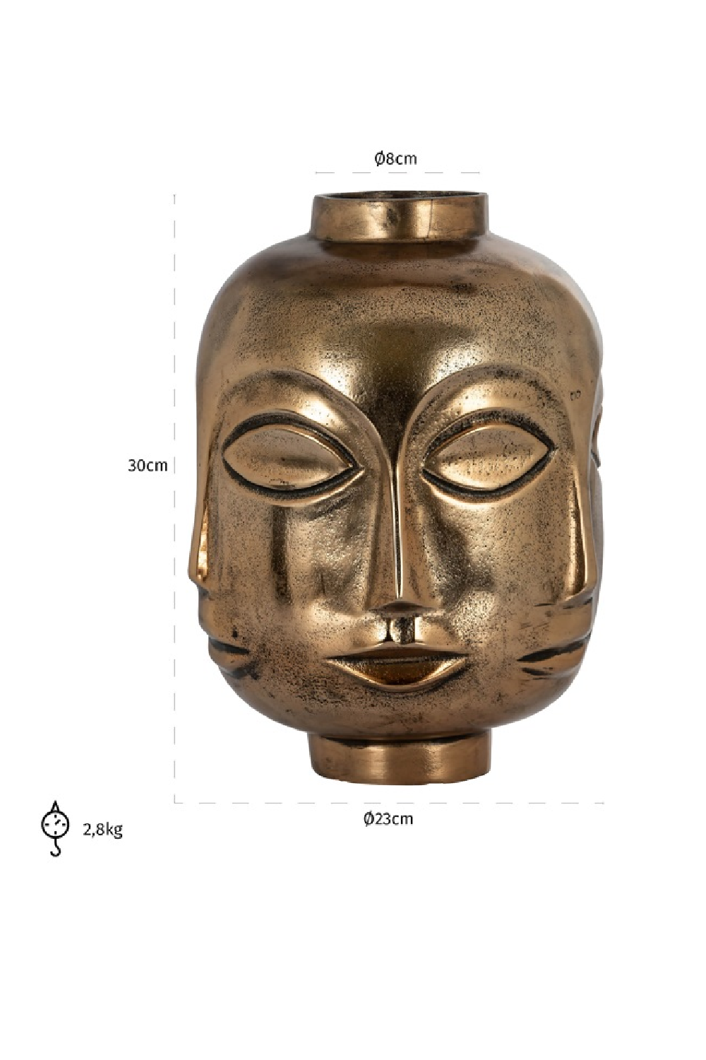 Gold Face Vase | Richmond Interiors Hardy | Oroa.com