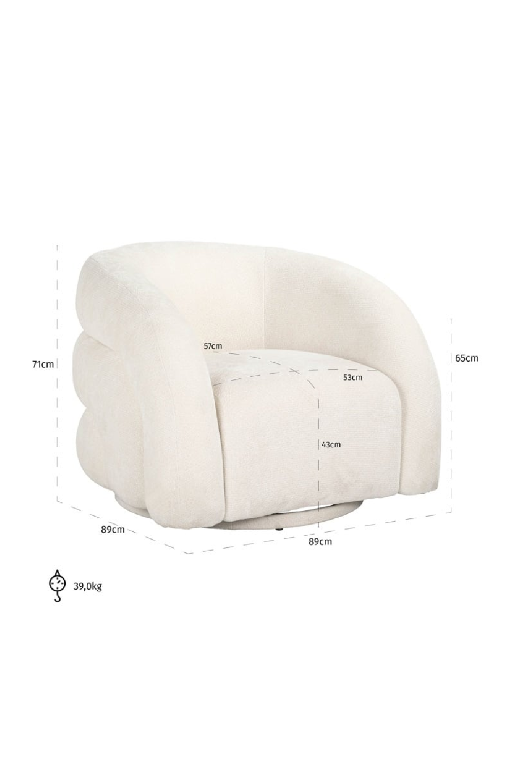 White Modern Swivel Chair | OROA Arcus | Oroa.com