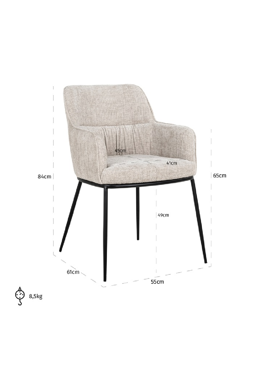 Upholstered Dining Armchair | OROA Bella | Oroa.com