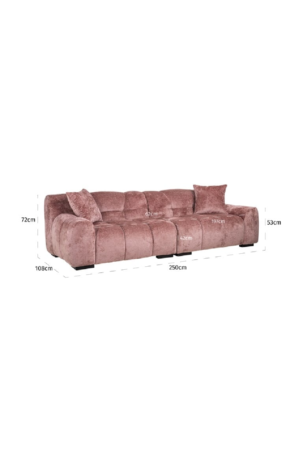 Chenille Chanelled Sofa | OROA Charelle | Oroa.com