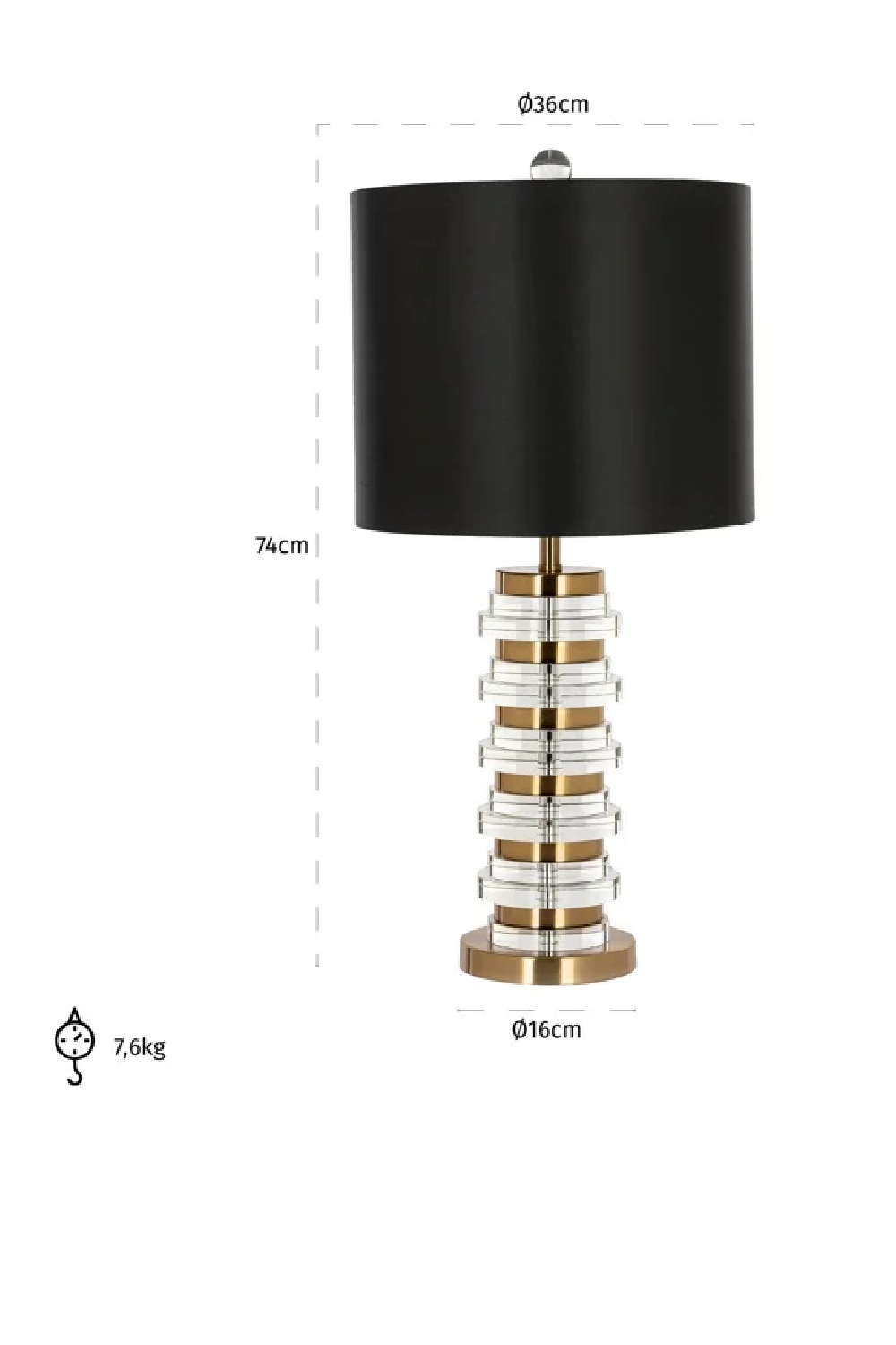 Black Modern Table Lamp | OROA Leonore | Oroa.com