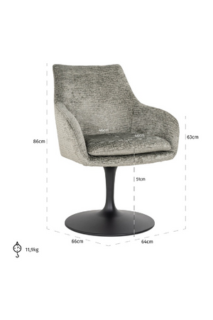 Pedestal Upholstered Swivel Chair | Richmond Interiors Marlon | Oroa.com