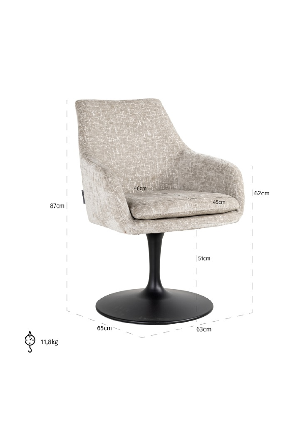 Pedestal Upholstered Swivel Chair | OROA Marlon | Oroa.com