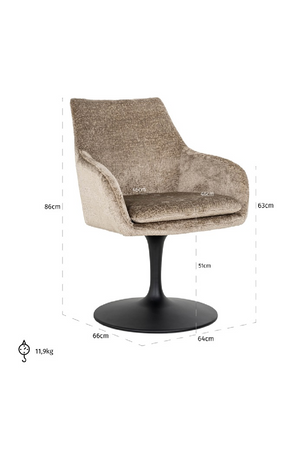 Pedestal Upholstered Swivel Chair | Richmond Interiors Marlon | Oroa.com