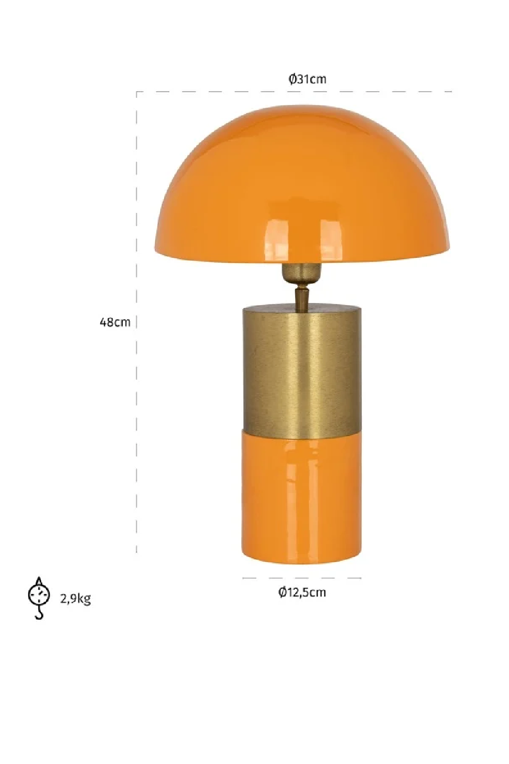 Orange Domed Table Lamp | OROA Twilla | Oroa.com