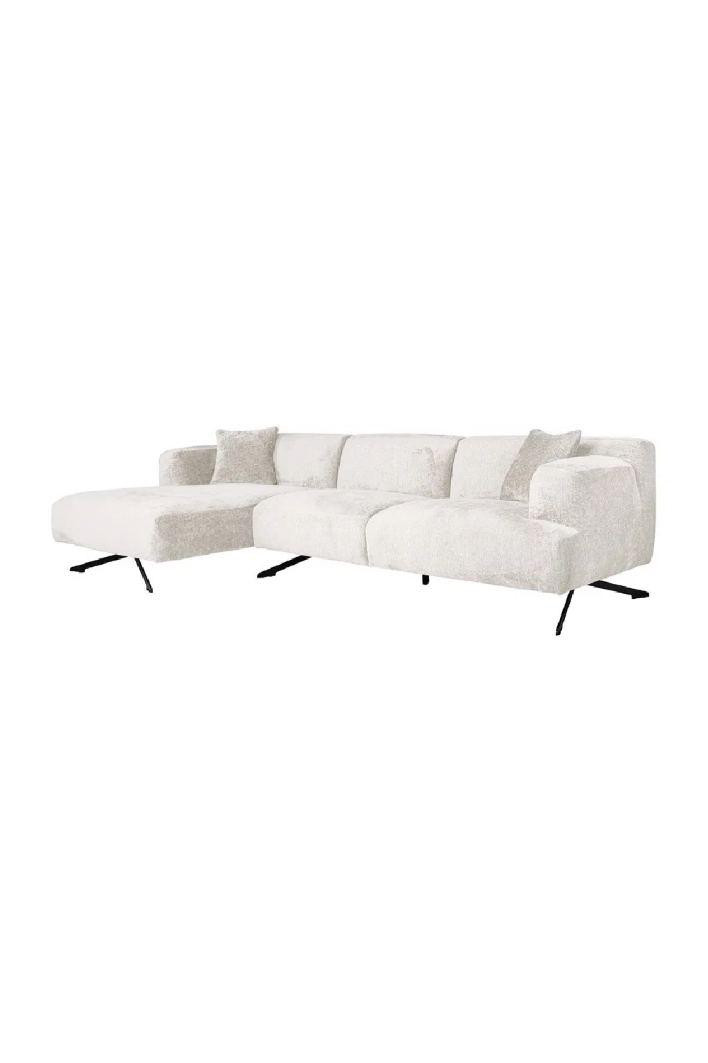 Cream 3-Seater Sofa with Lounge | OROA Donovan | Oroa.com