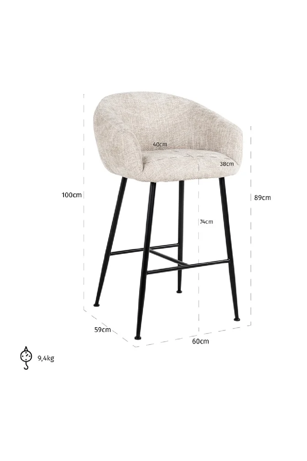 Modern Upholstered Bar Stool | OROA Avanti | Oroa.com