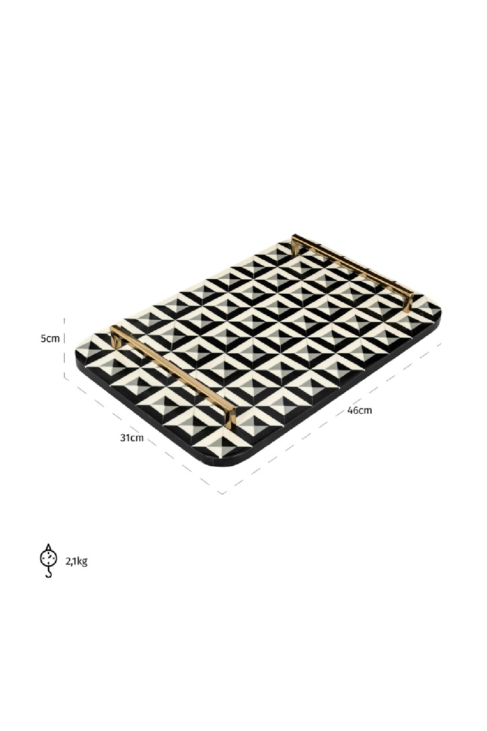 Geometric-Patterned Tray | Richmond Interiors Birte | Oroa.com