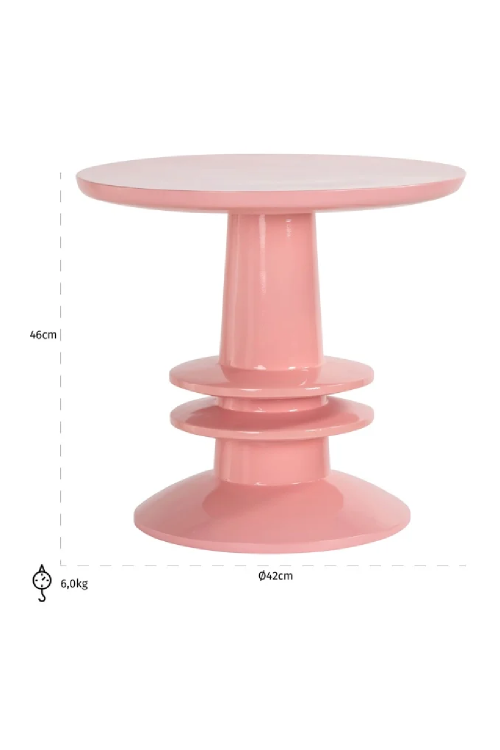 Pink Pedestal Side Table | OROA Josy | Oroa.com