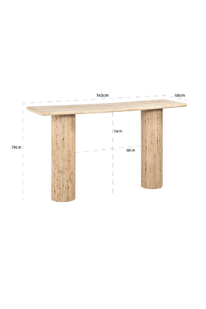 Cream Travertine Console Table | Richmond Interiors Hampton | Oroa.com