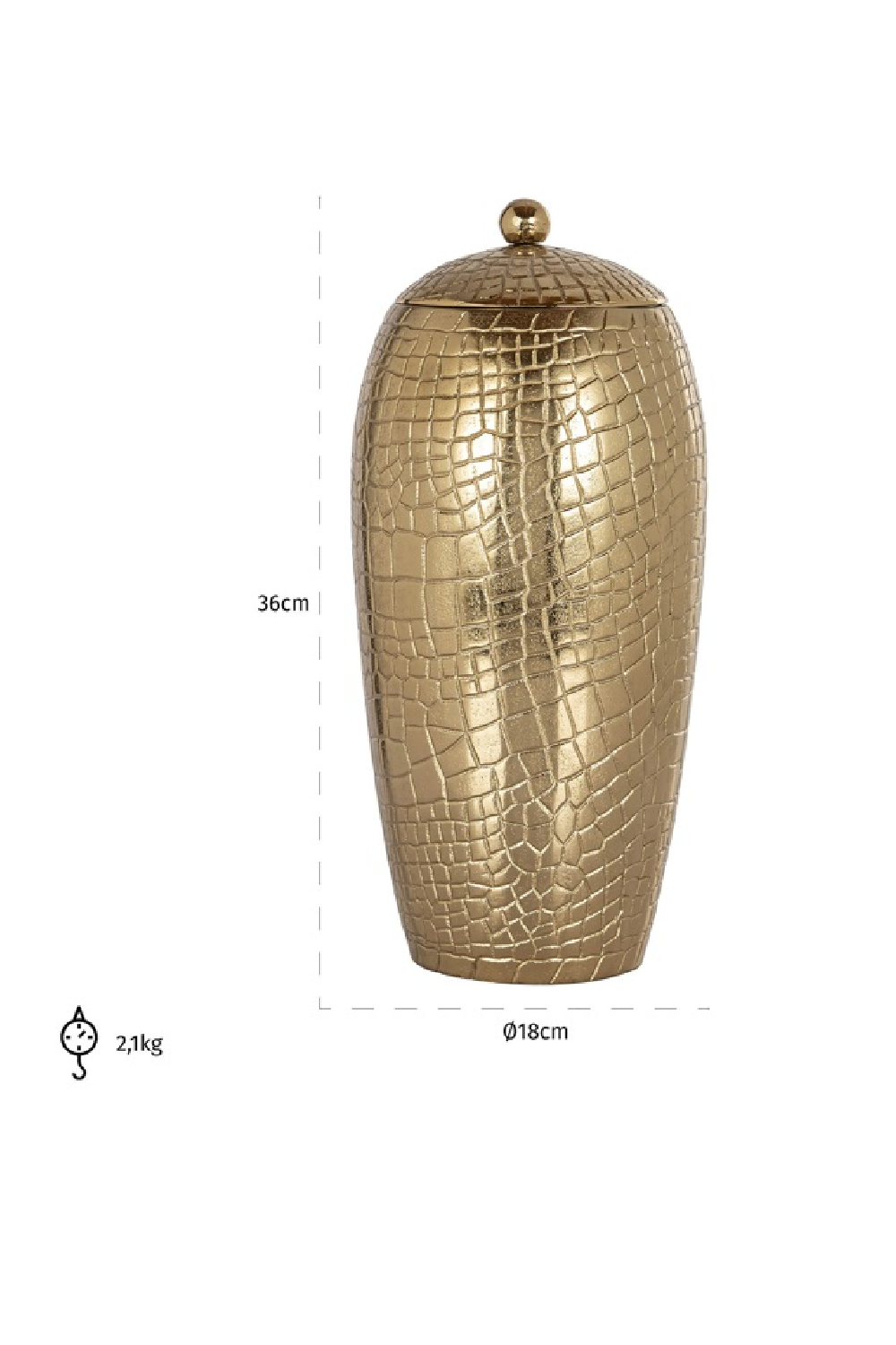 Gold Aluminium Jar S | OROA Marieke | Oroa.com