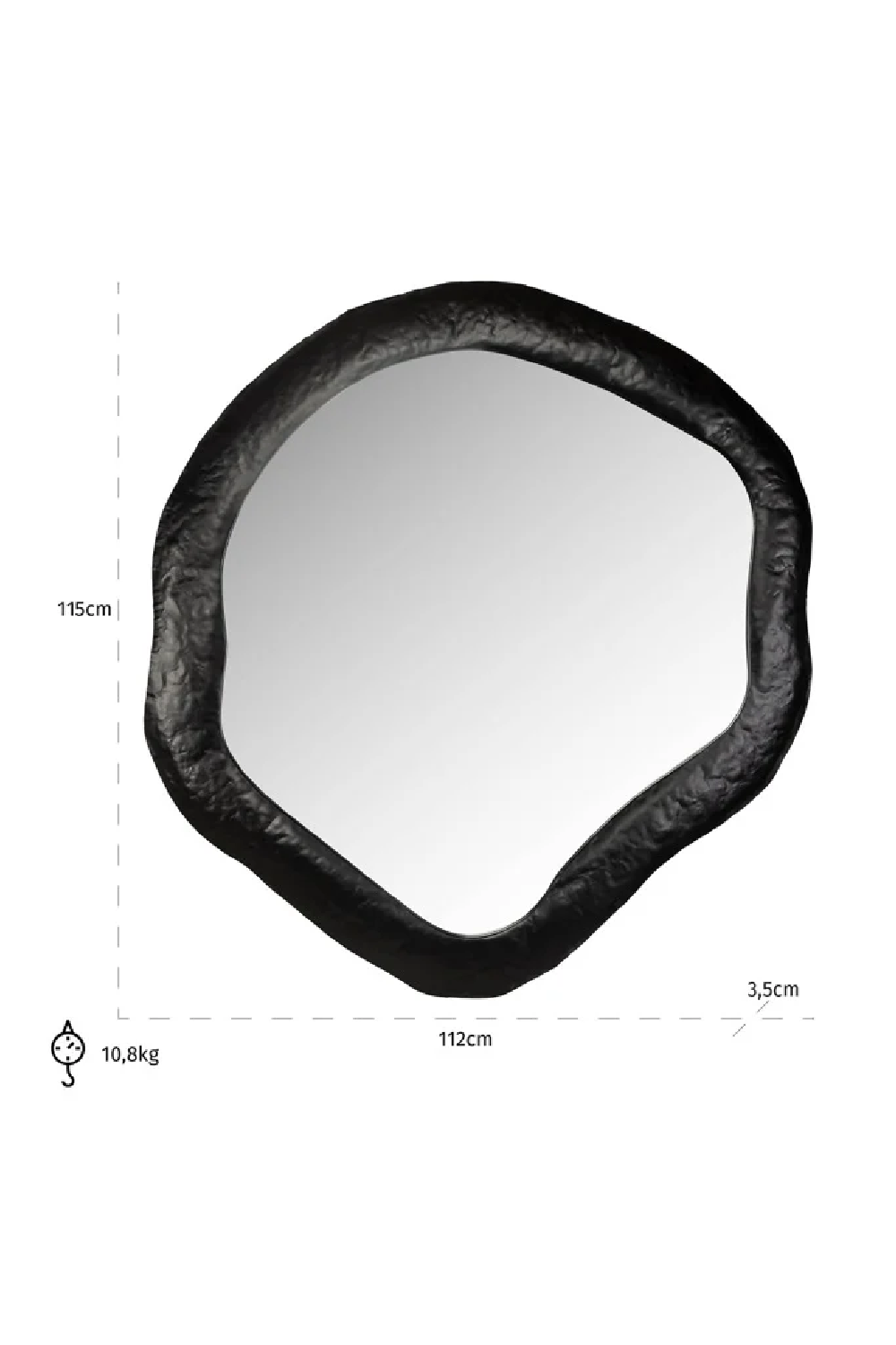 Black Organic-Shaped Mirror | Richmond Interiors Babet | Oroa.com
