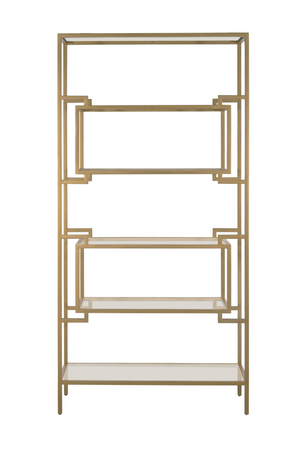Golden Framed Glass Shelves Display Unit | Andrew Martin Architect