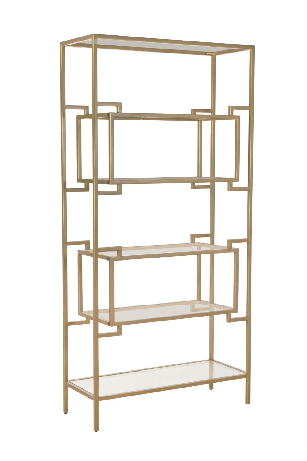 Golden Framed Glass Shelves Display Unit | Andrew Martin Architect