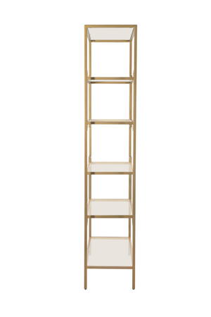 Golden Framed Glass Shelves Display Unit | Andrew Martin Architect