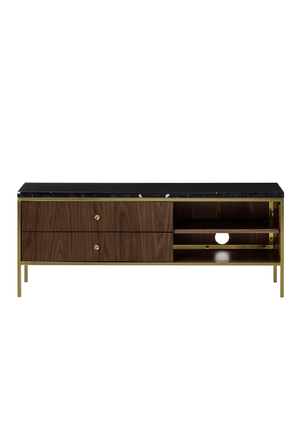 Wooden Media Unit with Marble Top S | Andrew Martin Chester | OROA